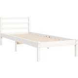  Kreveta s uzglavljem bijeli 90 x 200 cm od masivnog drva | shoptok.hr