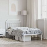 vidaXL Kovinski posteljni okvir z vzglavjem bel 107x203 cm | Shoptok.si