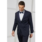 ALTINYILDIZ CLASSICS Men's Navy Blue Slim Fit Slim Fit Swallowtail Collar Dobby Vest Tuxedo Suit Cene