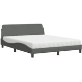 Krevet s madrac Dover svjetlosivi 160x200cm tkanina | Eponuda.com