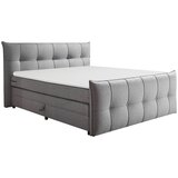 MID.YOU POSTELJA BOXSPRING 160 cm x 200 cm , tekstil, leseni material temno siva | Shoptok.si