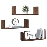 vidaXL Zidne police 3 kom boja smeđeg hrasta 58x18x18 cm drvene Cijene