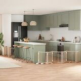 vidaXL Ograda za pse z vrati zložljiva 15 panelov 750 cm topolovina | Shoptok.si