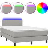 Maison Chic Box spring postelja - Vzmetna postelja z vzmetnico LED sv. siva 120x200 cm blago SL2248, (21909619) | Shoptok.si