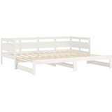  Dnevni ležaj na izvlačenje bijeli 2x(90x190)cm masivna borovina | shoptok.hr