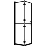  Sklopiva pregrada za tuš ESG 100 x 140 cm crna | shoptok.hr