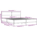  Okvir za krevet boja hrasta 140x200cm konstruirano drvo i metal | shoptok.hr