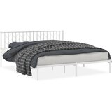  The Living Store Kovinski posteljni okvir z vzglavjem bel 183x213 cm - Posteljni Okvir, (21447521) | Shoptok.si