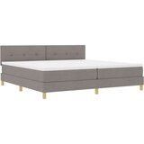  LED Box Spring Krevet Sivo-smeđa 200 x 200 cm tkanina | shoptok.hr