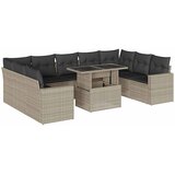  10-dijelni set vrtnih sofa poliratan s jastucima svijetlosivi | shoptok.hr
