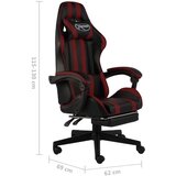 vidaXL racing stol z oporo za noge črno in vinsko rdeče usnje | Shoptok.si