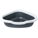 Petmax otvoreni ugaoni toalet za mačke 55 cm x 42,5 cm x 14 cm sivi Cene