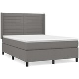  Box spring postelja z vzmetnico temno siva 140x200 cm blago, (20791303) | Shoptok.si