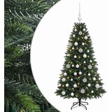  Umjetno božićno drvce s kuglicama 120 cm 150 LED lampica - 120 cm s LED žaruljama i bijelim kuglicama | shoptok.hr