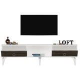 Hanah home tv polica arona white walnut