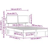  Posteljni okvir z oblazinjenim vzglavjem Črna 150 x 200 cm, (5000101851) | Shoptok.si
