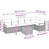 vidaXL set vrtnih sofa od 7 komada s jastučićima bež poliratan akacija | shoptok.hr