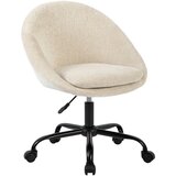 MID.YOU VRTLJIVI STOL kovina, tekstil bela, bež | Shoptok.si