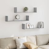 vidaXL Stenske police 3 kosi siva sonoma 80x18x18 cm inženirski les Cene