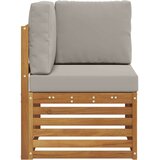 Vanjski kutni kauč Čvrsto drvo akacije Prirodna - Prirodna i svijetlo siva kutna sofa | shoptok.hr