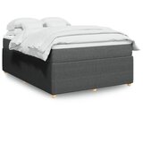 vidaXL Box spring postelja z vzmetnico temno siva 160x200 cm blago | Shoptok.si