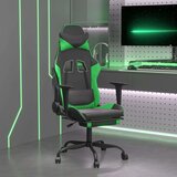  Gaming stol z oporo za noge črno in zeleno umetno usnje, (21152230) | Shoptok.si