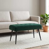  Klupa s gumbastim tkanjem Tamnozelena 80 x 40 x 46 cm Baršun | shoptok.hr