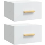 The Living Store Stenske nočne omarice 2 kosa visok sijaj bele 35x35x20 cm - Stenska Nočna Omarica, (21420990) | Shoptok.si