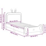  Otroški posteljni okvir z vznožjem Modra 90 x 190 cm PU, (5000104809) | Shoptok.si