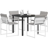  Vrtni set za objed 5 pcs Bijela i svjetlosiva 80 x 80 x 73 cm | shoptok.hr