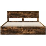  Krevetna konstrukcija s ladicama Dimljeni hrast 180 x 200 cm | shoptok.hr