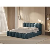 Micadoni Home Plavi tapecirani bračni krevet s prostorom za odlaganje s podnicom 200x200 cm Lupine – | shoptok.hr