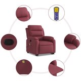  Masažni naslonjač na podizanje od tkanine crvena boja vina | shoptok.hr