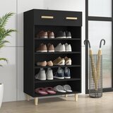 The Living Store Omarica za čevlje črna 60x35x105 cm konstruiran les - Omarica Za Za Čevlje, (21434933) Cene
