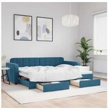 vidaXL Dnevni krevet na razvlačenje plavi 80 x 200 cm baršunasti | shoptok.hr