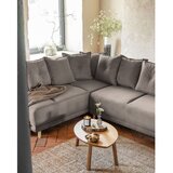 Miuform svetlo rjava raztegljiva kotna sedežna garnitura iz rebrastega žameta (levi kot) lazy lukka – | Shoptok.si