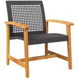  3-dijelni bistro set od poliratana i bagremovog drva crni | shoptok.hr