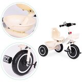 ECO TOYS Tricikl s protukliznim rukohvatima, zvono, košara, bež, | shoptok.hr