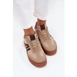 Boto Velvet Women's Sneakers On Platform Beige Corynelle | Shoptok.si