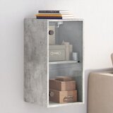 vidaXL Stranska omarica s steklenimi vrati betonsko siva 35x37x68,5 cm | Shoptok.si