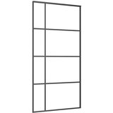  Klizna vrata od stakla ESG i aluminija 102,5 x 205 cm crna | shoptok.hr