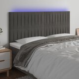 The Living Store led posteljno vzglavje temno sivo 180x5x118/128 cm žamet - led vzglavje, (21487936) Cene