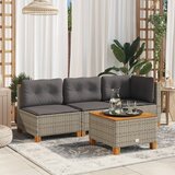 Maison Chic Vrtni kotni kavč - Zunanji kavč z blazinami siv poli ratan, (22040997) | Shoptok.si