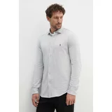 Polo Ralph Lauren Bombažna srajca moška, siva barva, 710909659