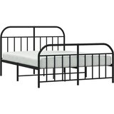  Metalni okvir kreveta uzglavlje i podnožje crni 150x200 cm | Eponuda.ba