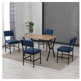 Hanah home Set Trpezarijski sto i 4 stolice Dubai Navy Blue Walnut | Eponuda.com