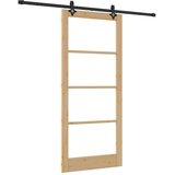  Klizna vrata Prirodna 93 x 211 cm Masivna borovina i staklo | shoptok.hr