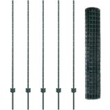 vidaXL Euro ograja s 5 U stebrički Zelena 1.4x10 m Jeklo | Shoptok.si