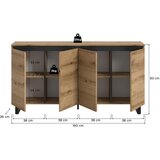 Livetastic Široka Komoda Tomasa, Barva Hrasta, Črna | Shoptok.si