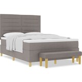  Postelja z vzmetnico in klopjo taupe 140x200 cm tkanina, (22084029) | Shoptok.si